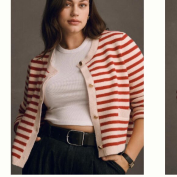 NVLT Sweaters - Anthropologie NVLT Striped Sweater Lady Jacket sz XL